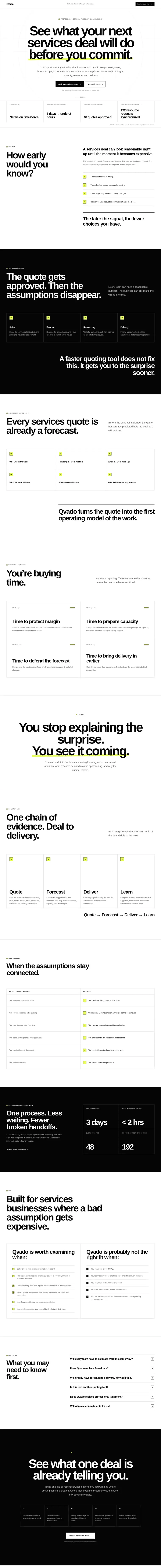 Qvado landing page designed from the Kit's positioning read